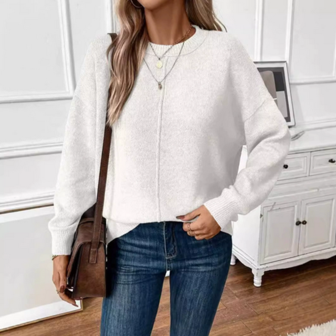 CHRISTY | Casualowy miękki sweter dzianinowy