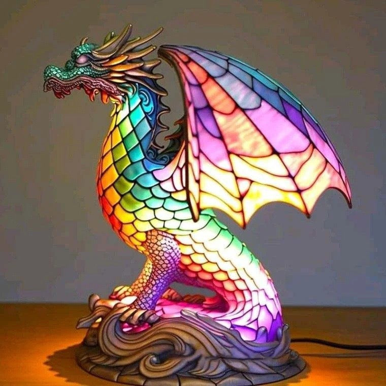 IGNIS | Magiczna lampa smoka z kolorowego szkła