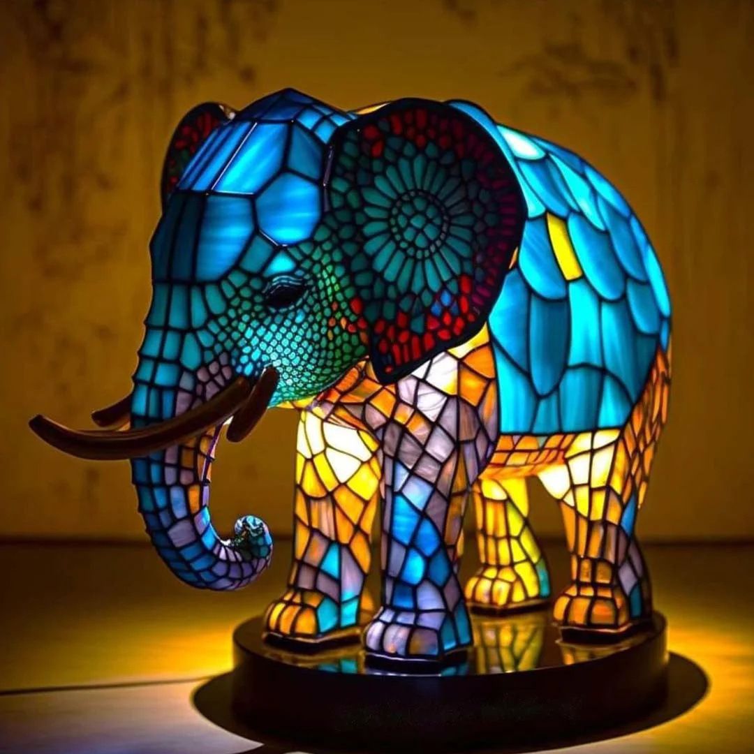 RAJAH | Magiczna lampa słoniowa z kolorowego szkła