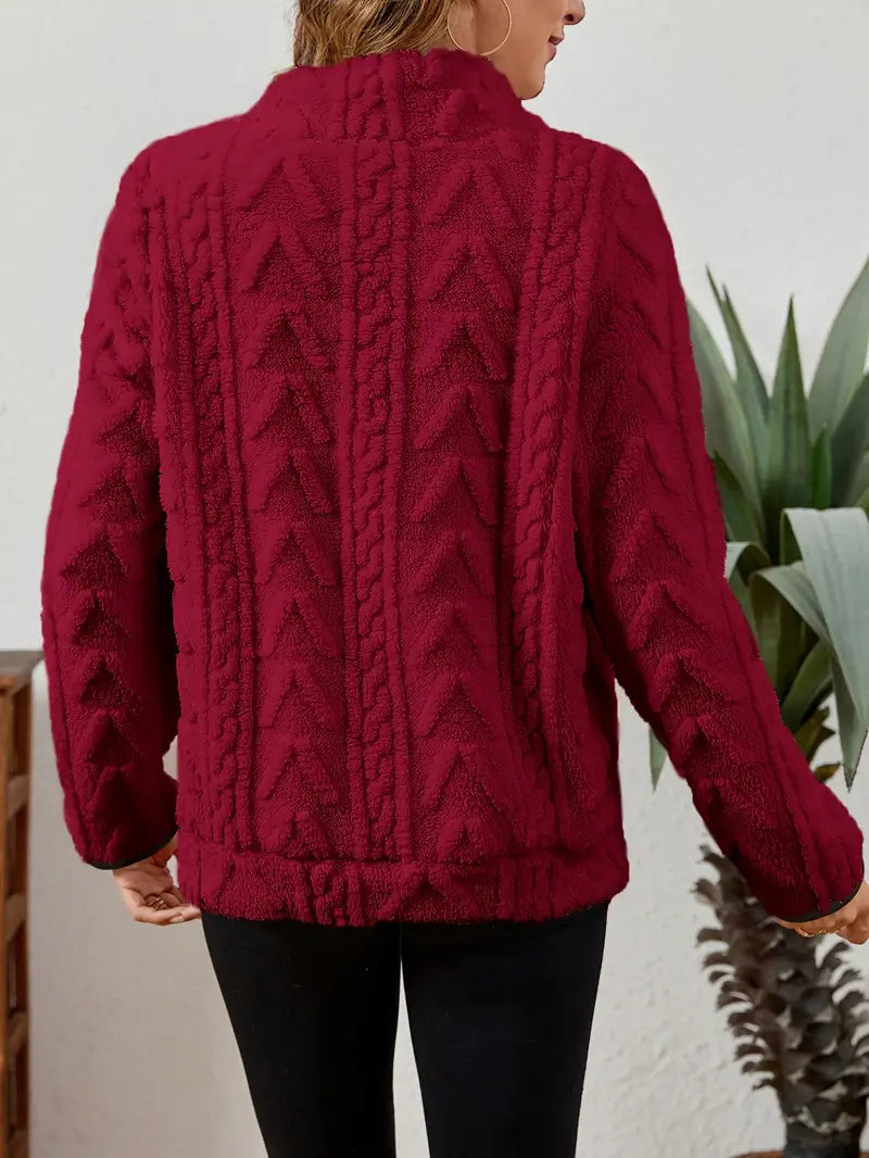 BETHANIA | Miękki polarowy sweter z półzamkiem